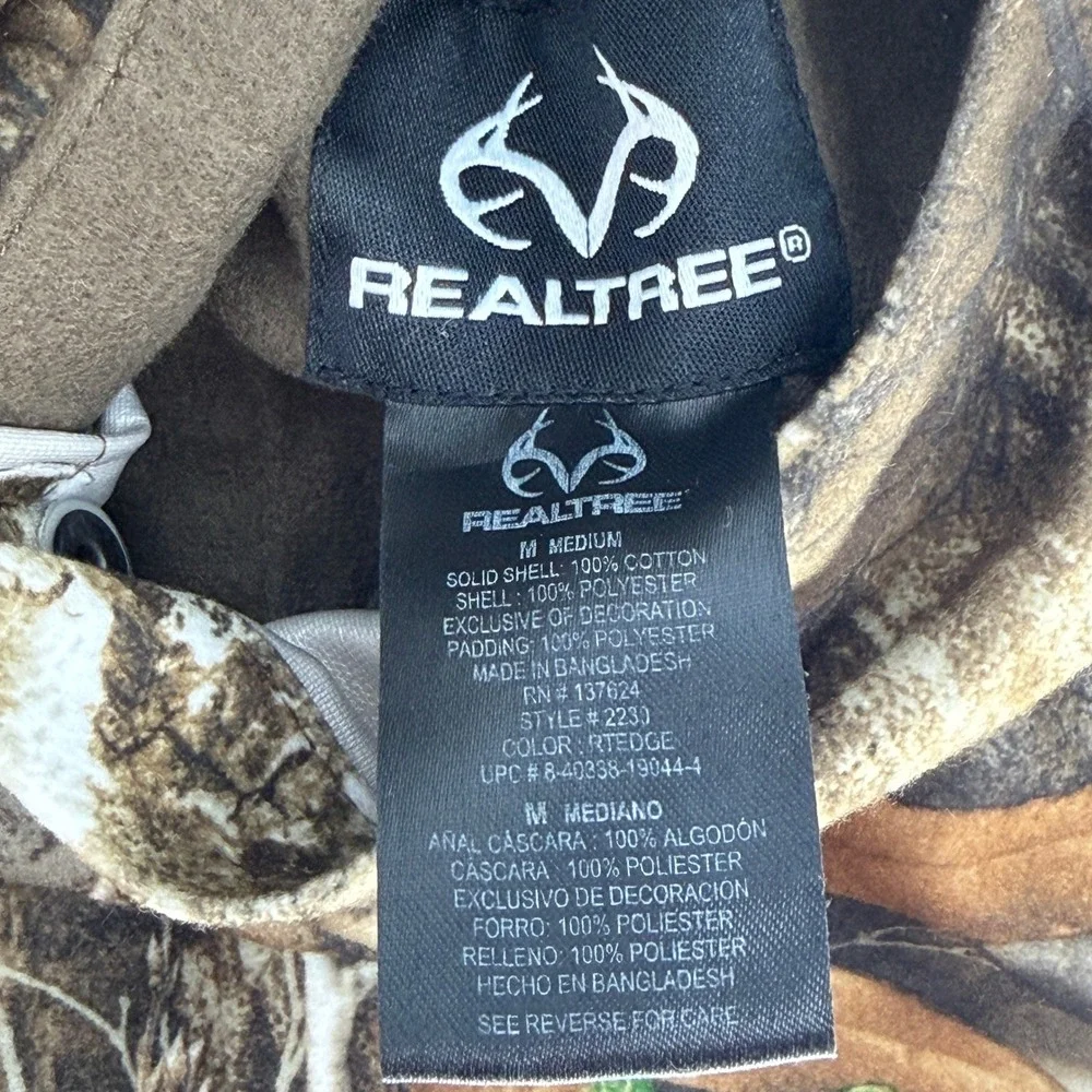 Realtree Kids Medium Reversible Hooded Jacket Brown Canvas Camo Full Zip Coat
